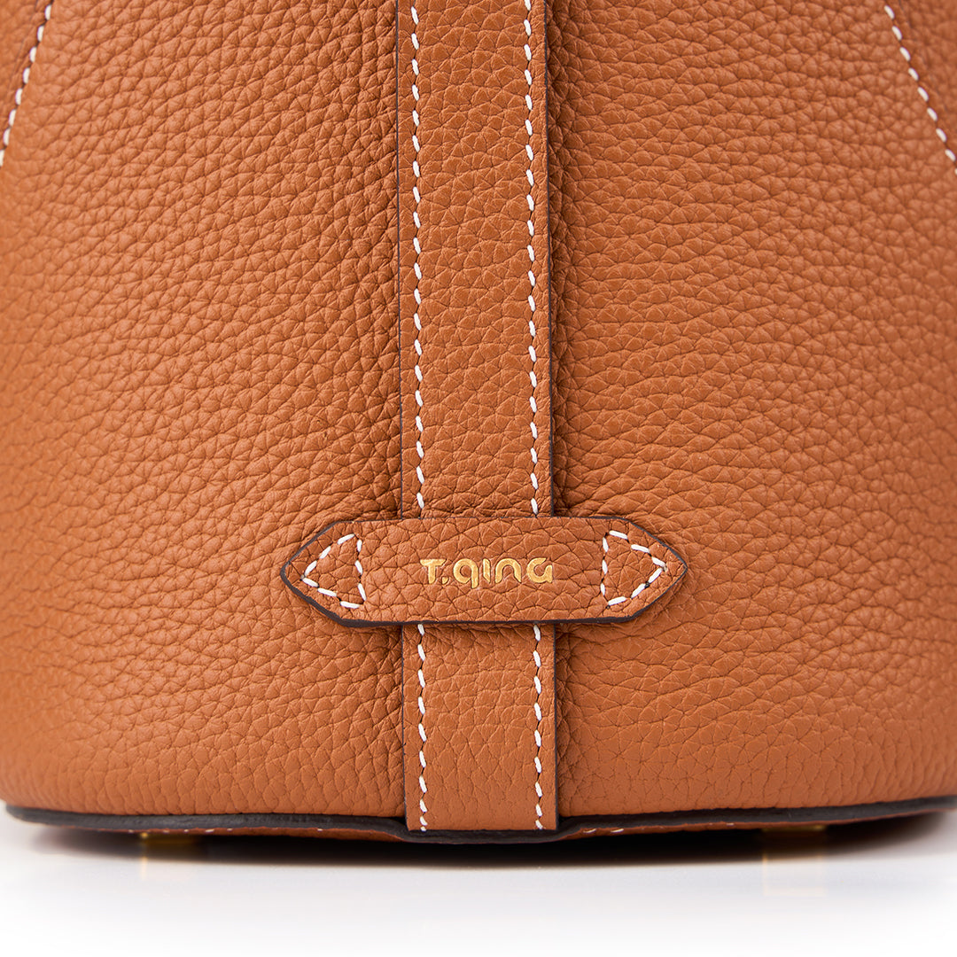 T.QING Ease Bucket Bag #color_gold-brown
