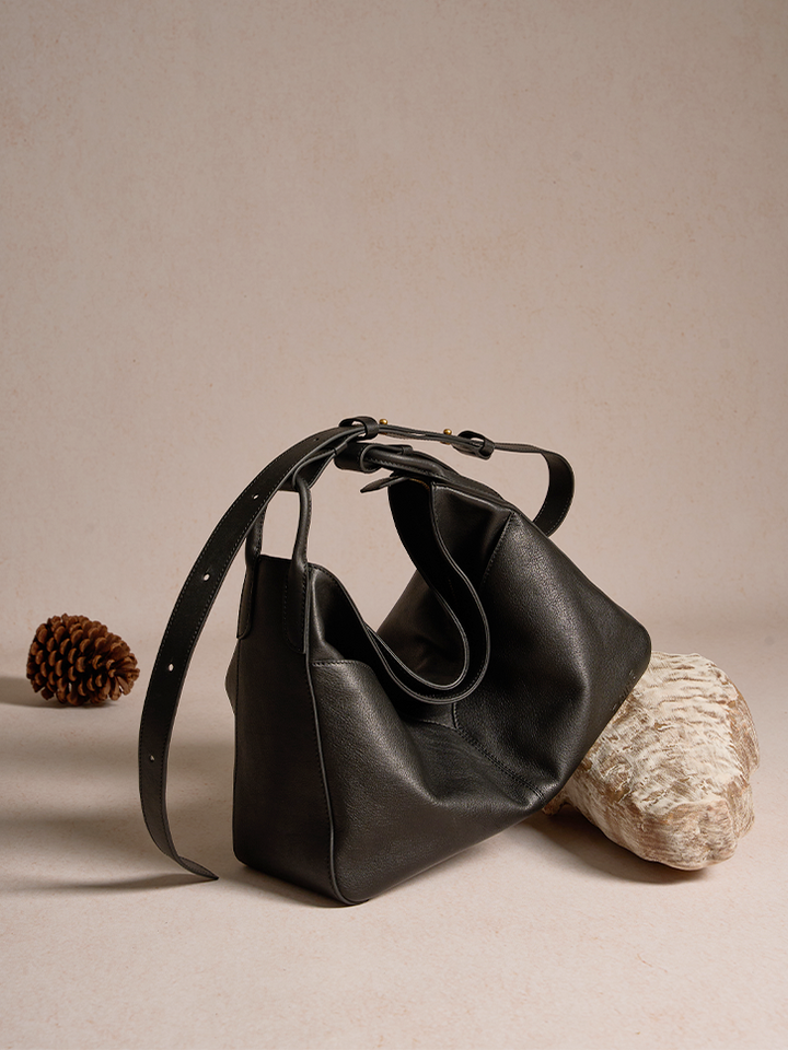 Freeform Hobo Bag in Vegetable-tanned Leather