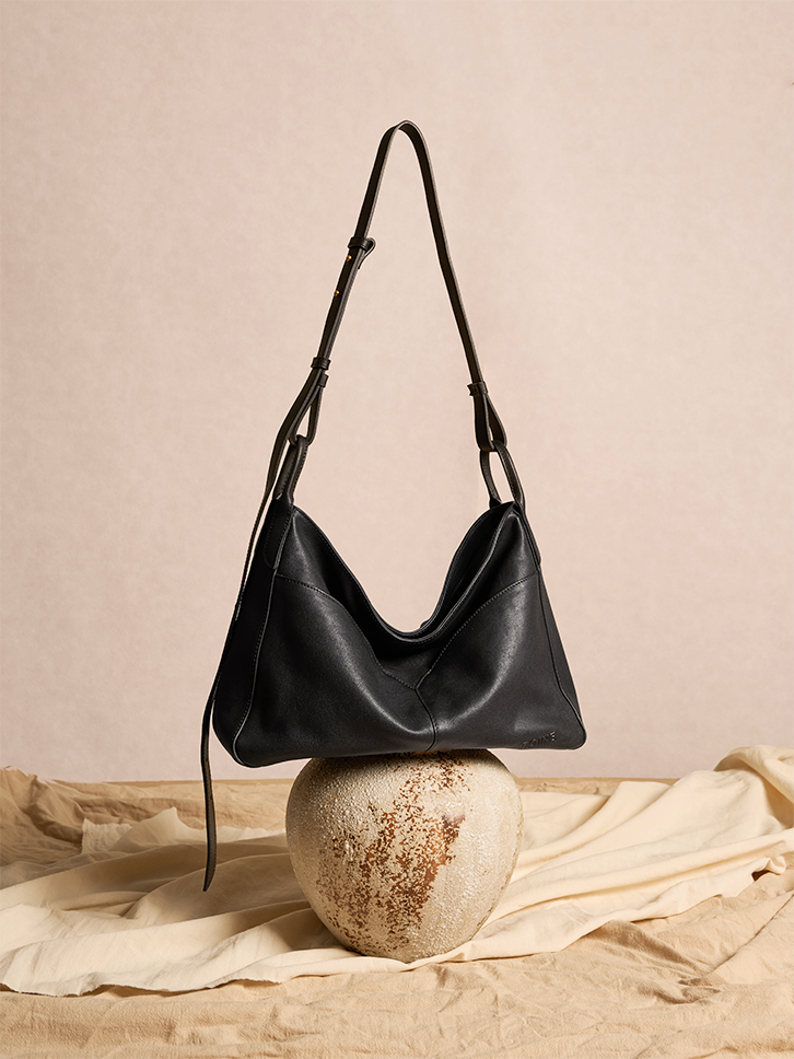 Freeform Hobo Bag in Vegetable-tanned Leather