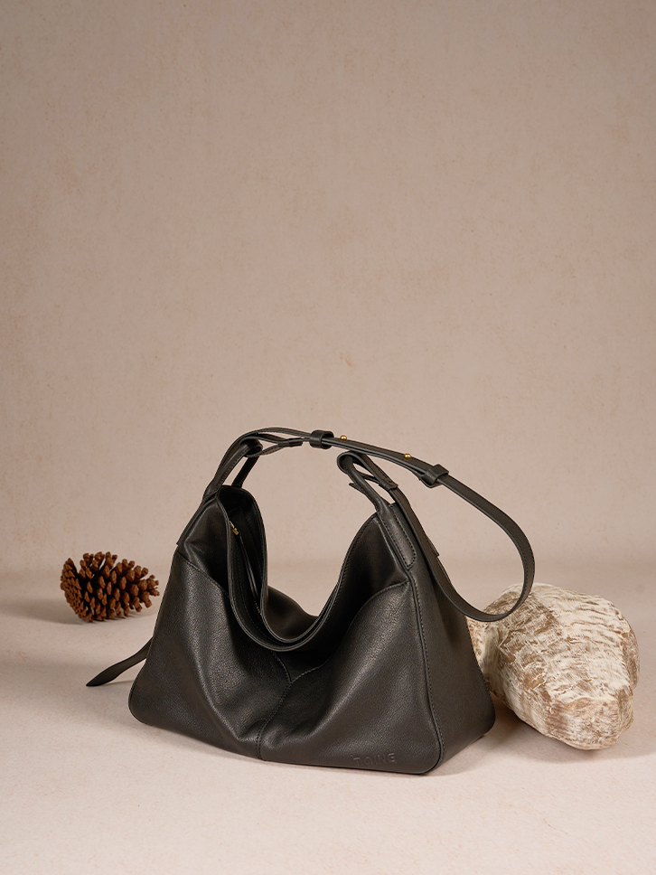 Freeform Hobo Bag in Vegetable-tanned Leather