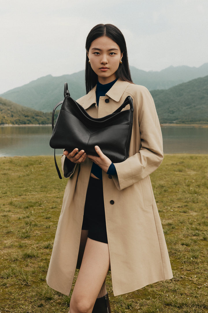 Freeform Hobo Bag in Vegetable-tanned Leather