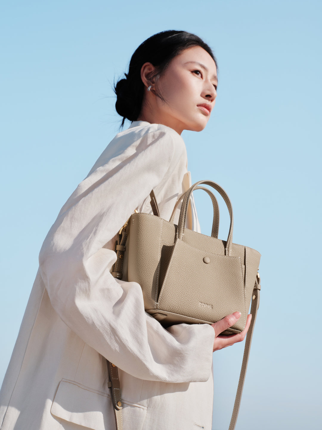 SereneGuard Leather Tote Bag Size Small