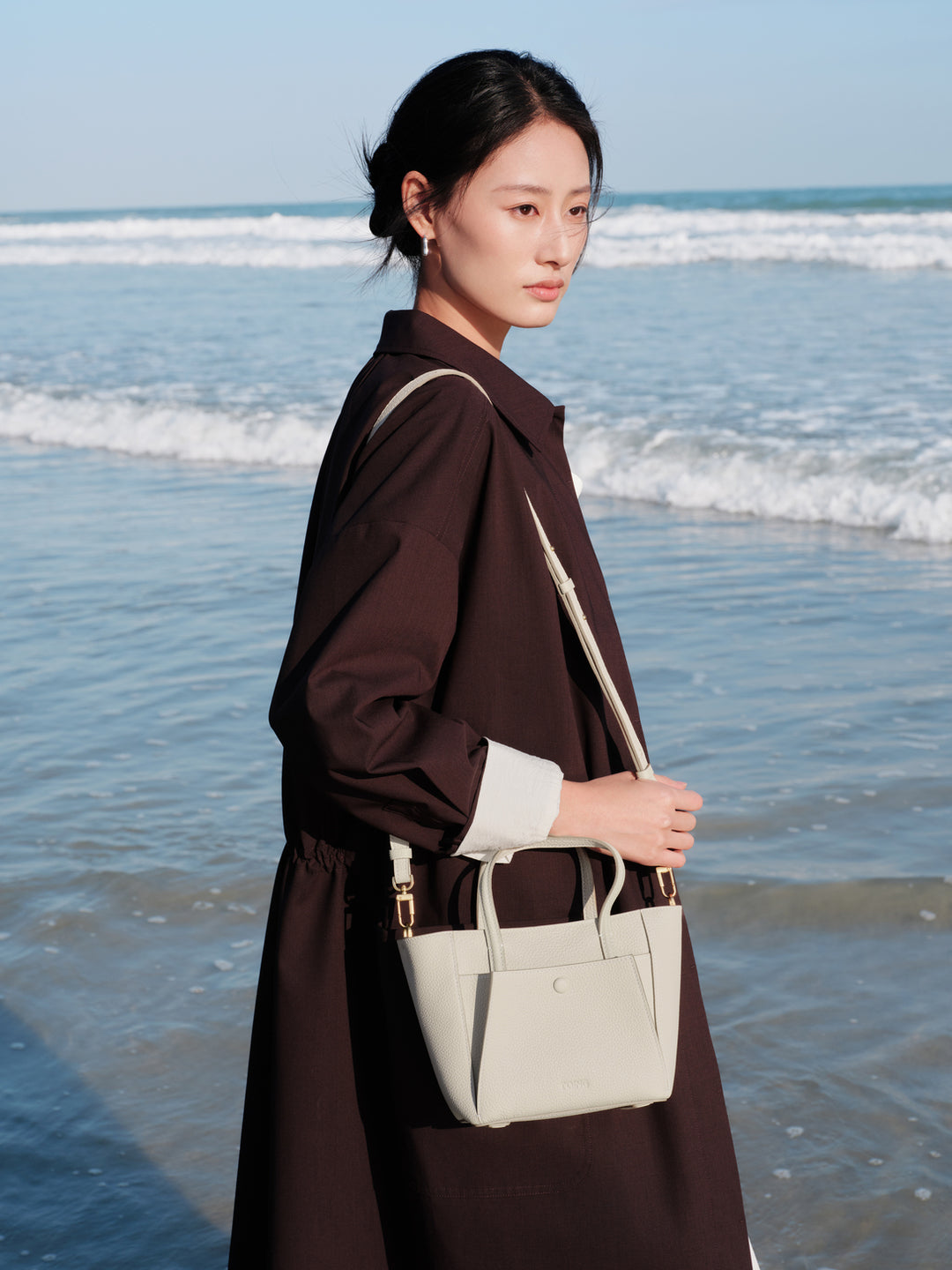 SereneGuard Leather Tote Bag Size Small