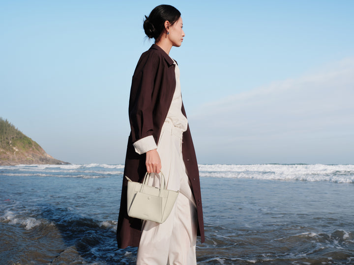 SereneGuard Leather Tote Bag Size Small