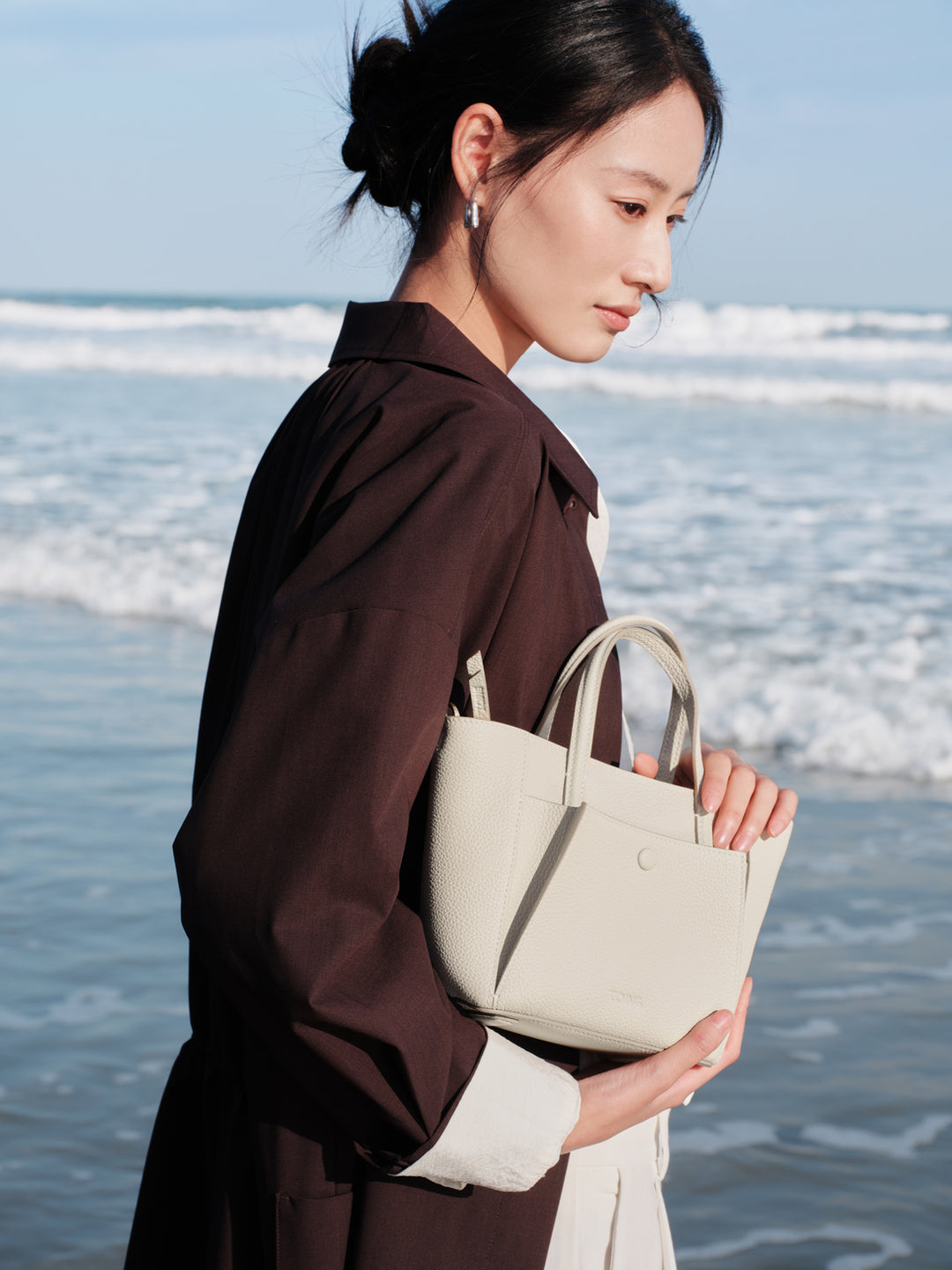 SereneGuard Leather Tote Bag Size Small