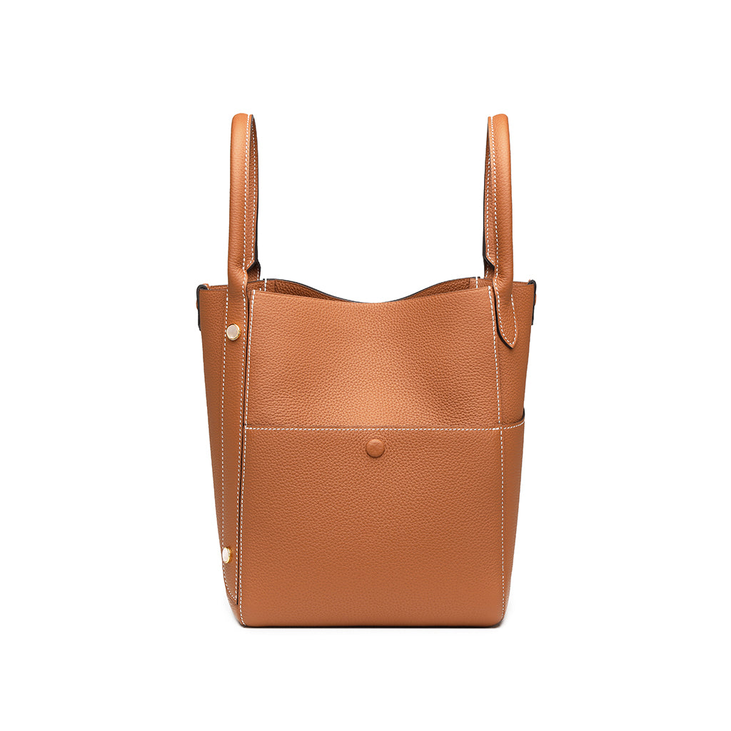 TQING Large Butterfly Tote Bucket Bag #color_gold-brown