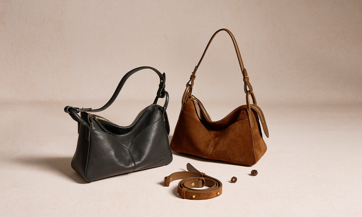 Freeform Casual Boston Bag in Suede Leather