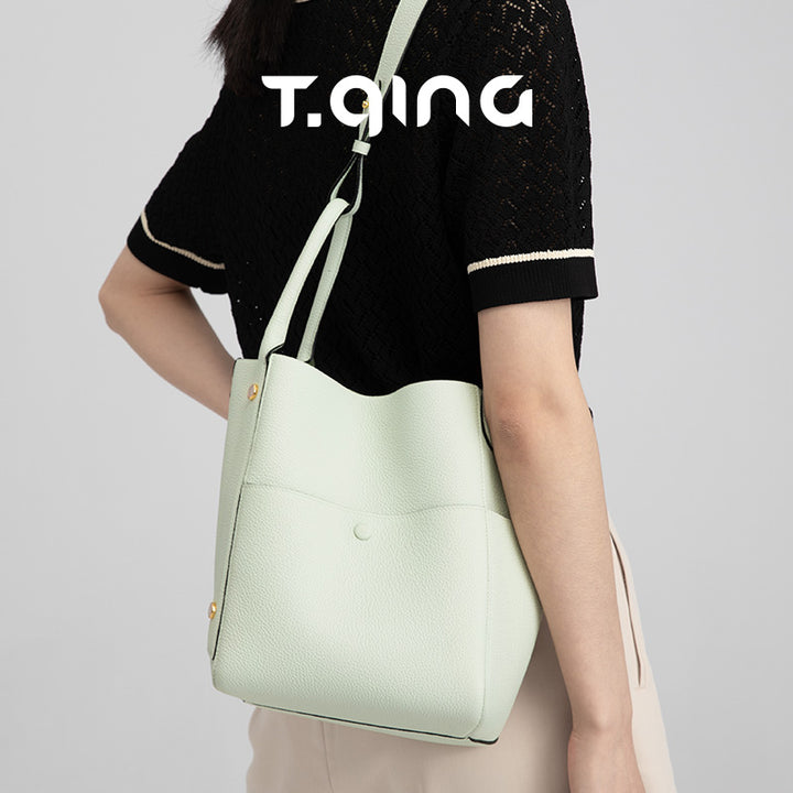 TQING Large Butterfly Tote Bucket Bag #color_light-green