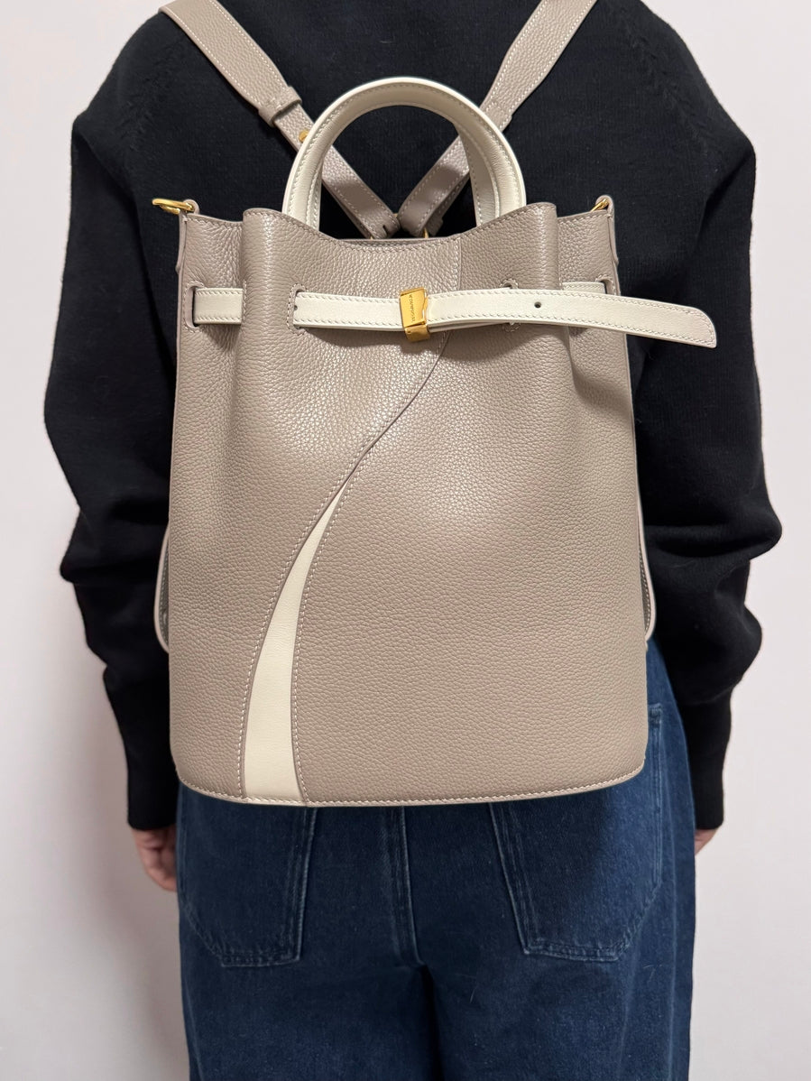 Functional Leather Bucket Bag Small Size
