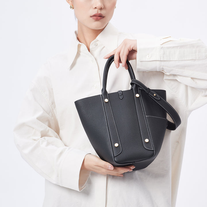 TQING Large Butterfly Tote Bucket Bag #color_black