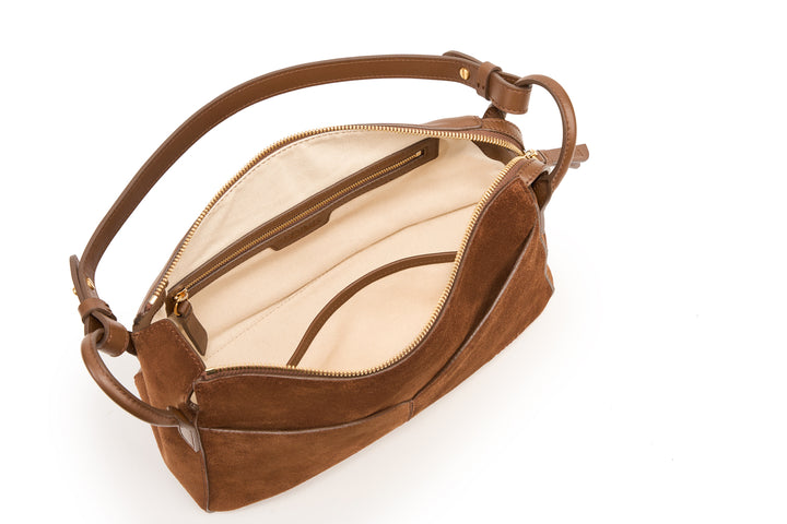 Freeform Casual Boston Bag in Suede Leather