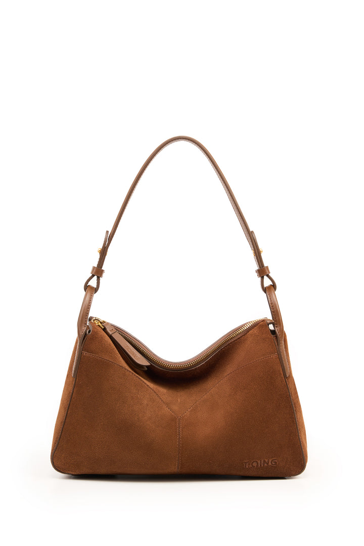 Freeform Casual Boston Bag in Suede Leather