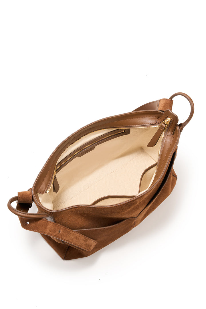 Freeform Hobo Bag in Suede Leather
