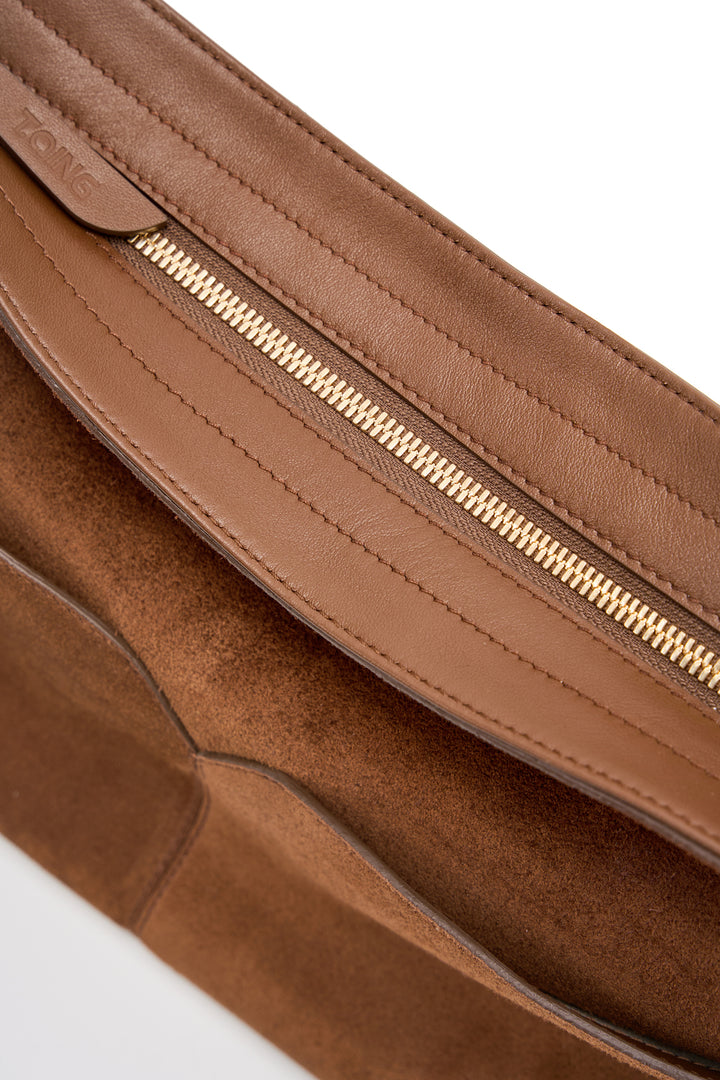 Freeform Hobo Bag in Suede Leather