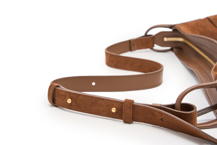 Freeform Hobo Bag in Suede Leather