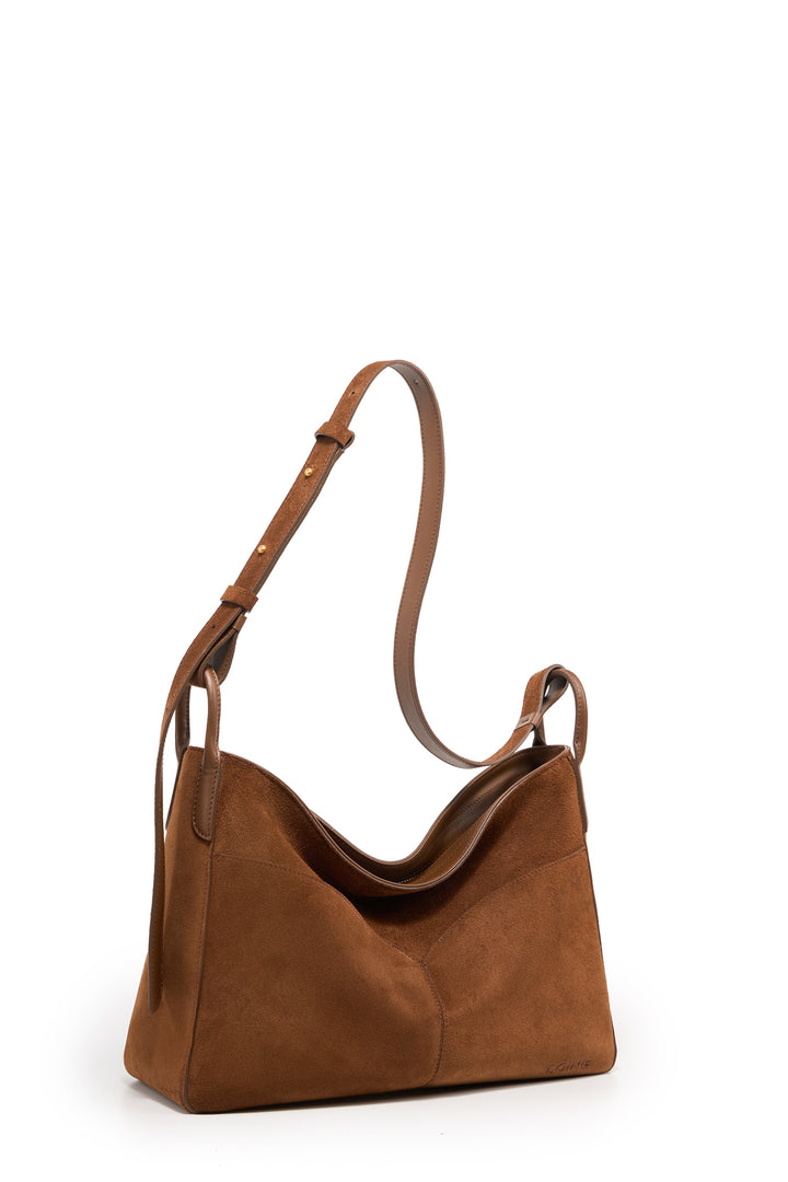 Freeform Hobo Bag in Suede Leather