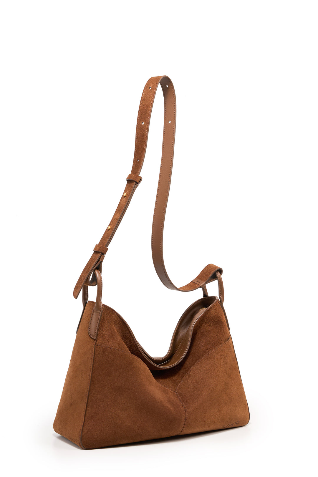 Freeform Hobo Bag in Suede Leather