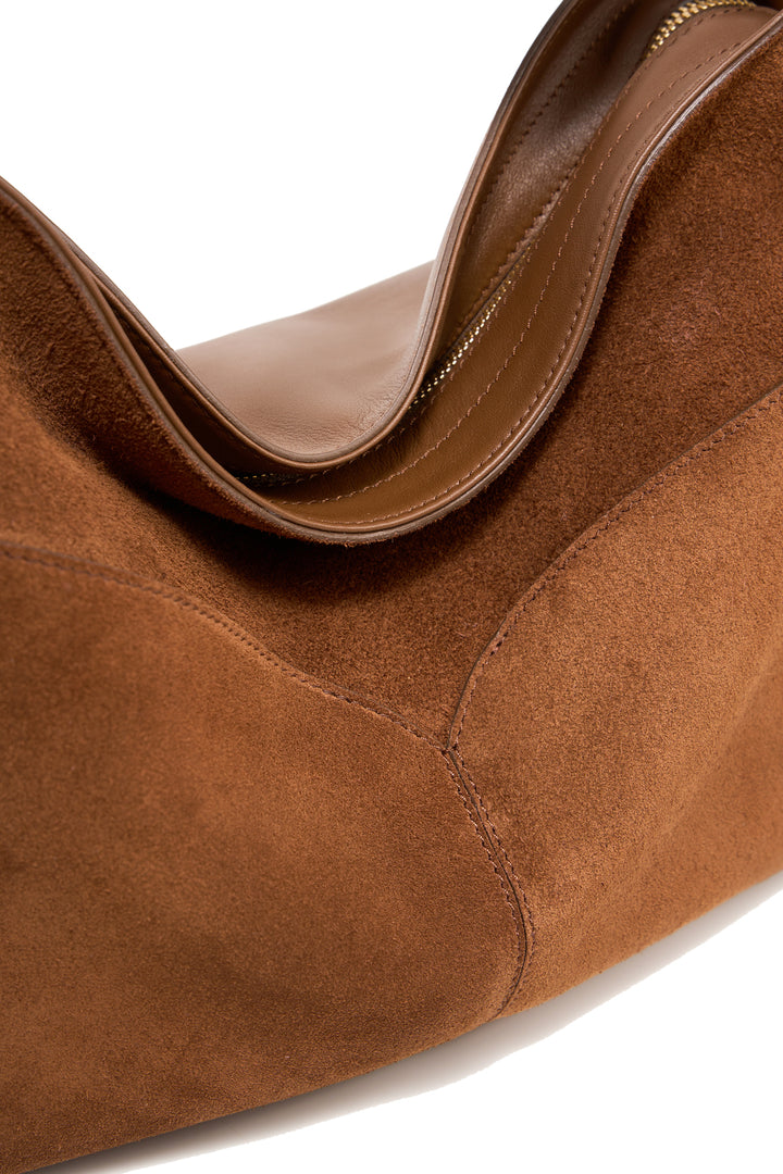 Freeform Hobo Bag in Suede Leather