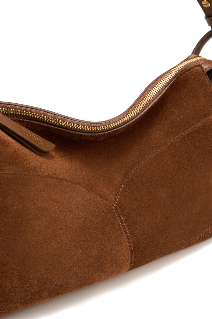 Freeform Casual Boston Bag in Suede Leather