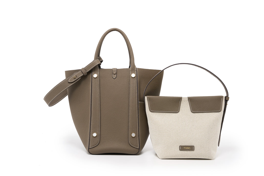 TQING Large Butterfly Tote Bucket Bag #color_etoupe