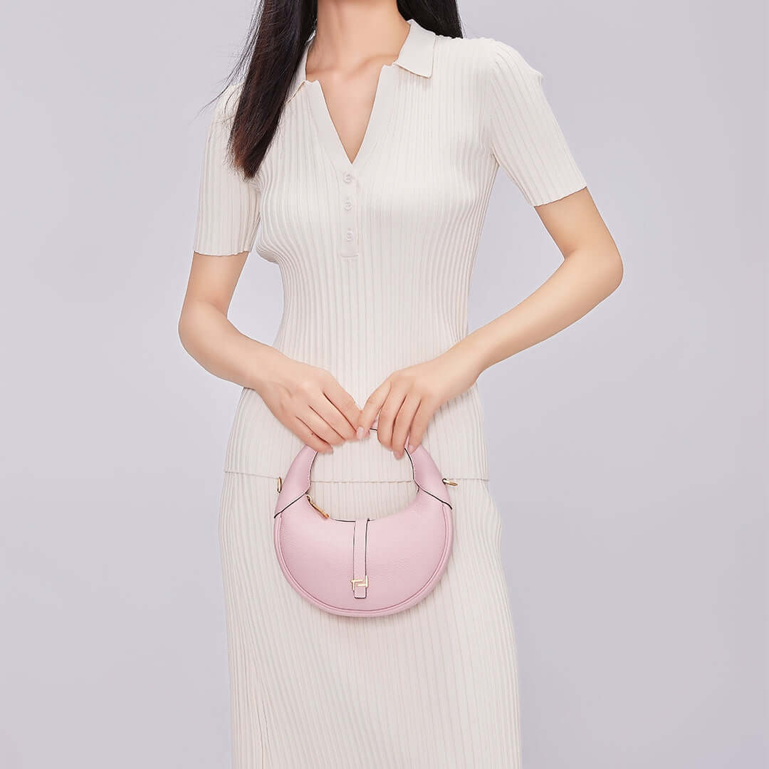 TQING Wind Chime Crescent Bag Tote Bag #color_peach-pink