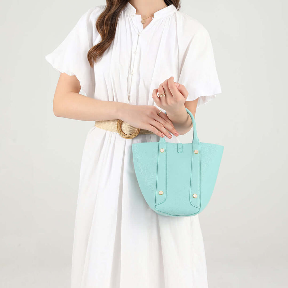 TQING Small Butterfly Bucket Bag Tote Bag #color_macaron-blue