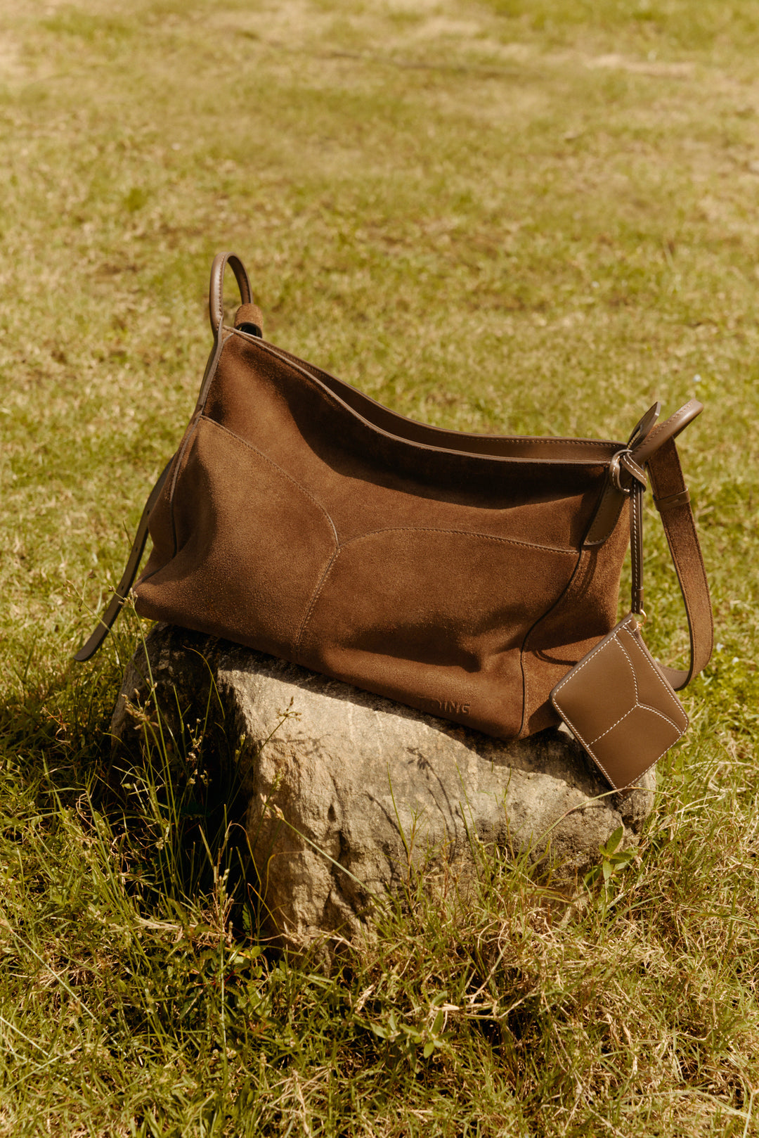 Freeform Hobo Bag in Suede Leather