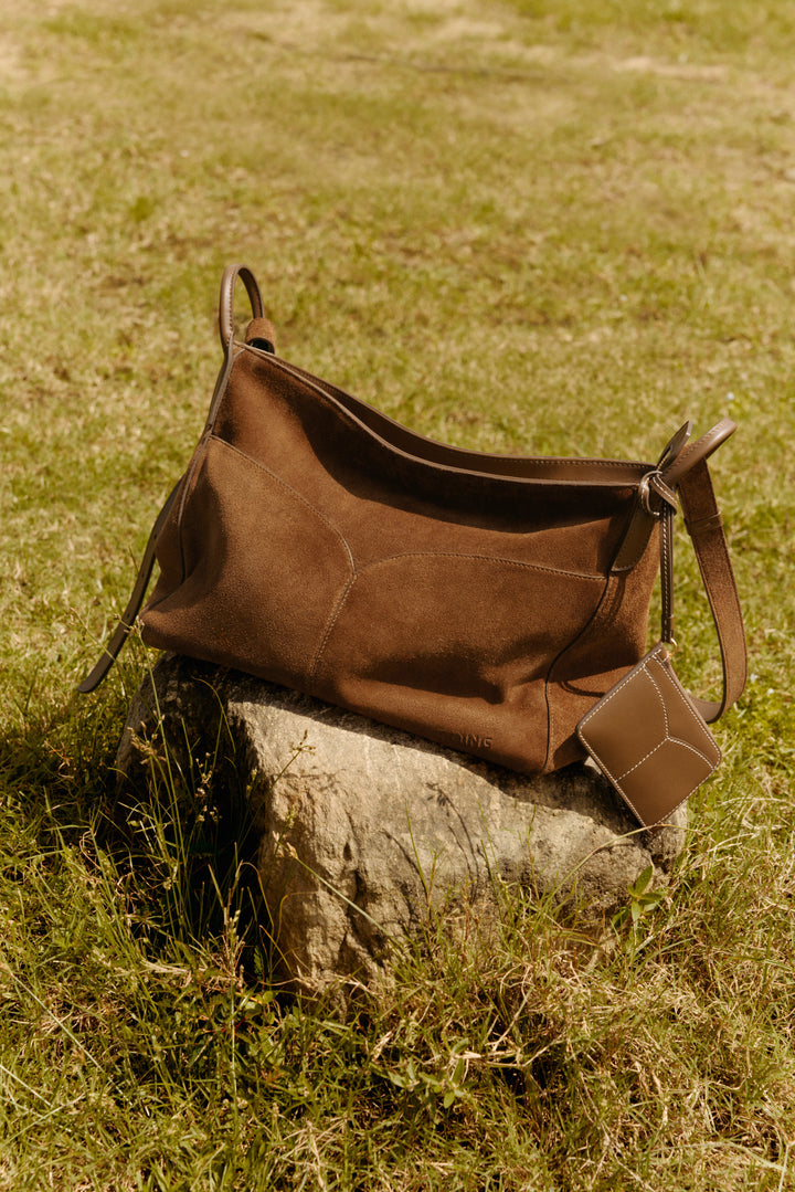 Freeform Hobo Bag in Suede Leather